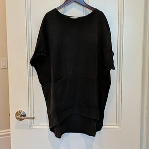 Elizabeth Suzann Harper Tunic Black Linen OSM